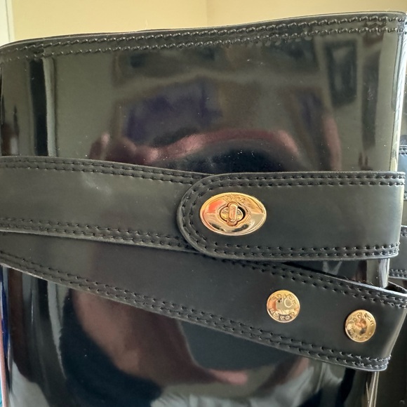 COACH Black Knee High Talia rubber rain boots. Size 6. Gently used. - Picture 2 of 6